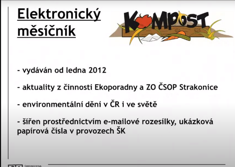 Ekoporadna vydává také elektronický měsíčník Kompost (zdroj: prezentace Jana Juráše)
